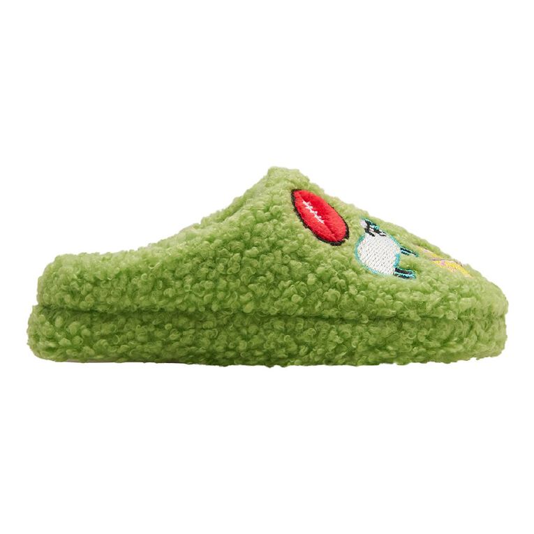 Young Original Junior Kids' Kiwiana Scuff Slippers, Green, hi-res