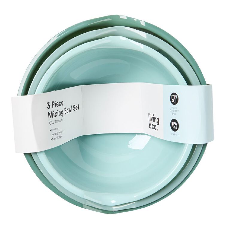 Living & Co Mixing Bowls Non-Slip Green, , hi-res
