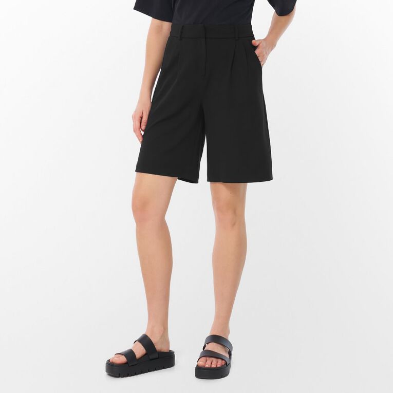H&H Women's Tailored Smart Shorts, Black, hi-res