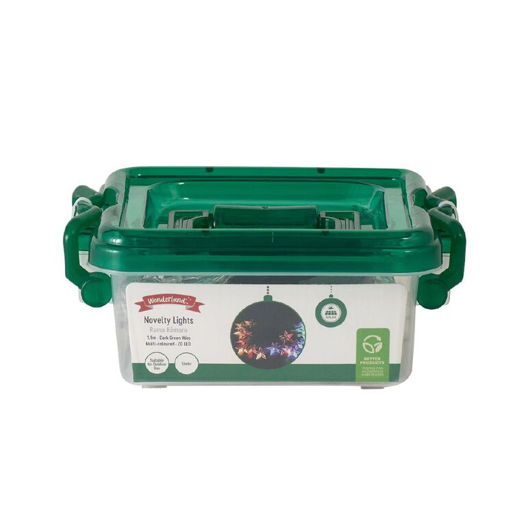 Wonderland Solar Novelty Star Christmas Lights Multi-Coloured 1.9m, , hi-res