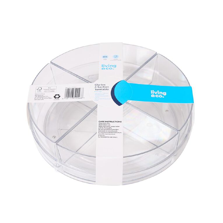 Living & Co Clarion 4 Section Turntable Clear, , hi-res