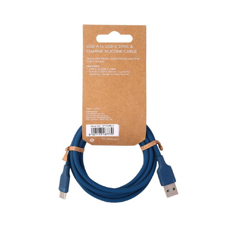 Lifestyles USB-A To USB-C 2m Blue, , hi-res