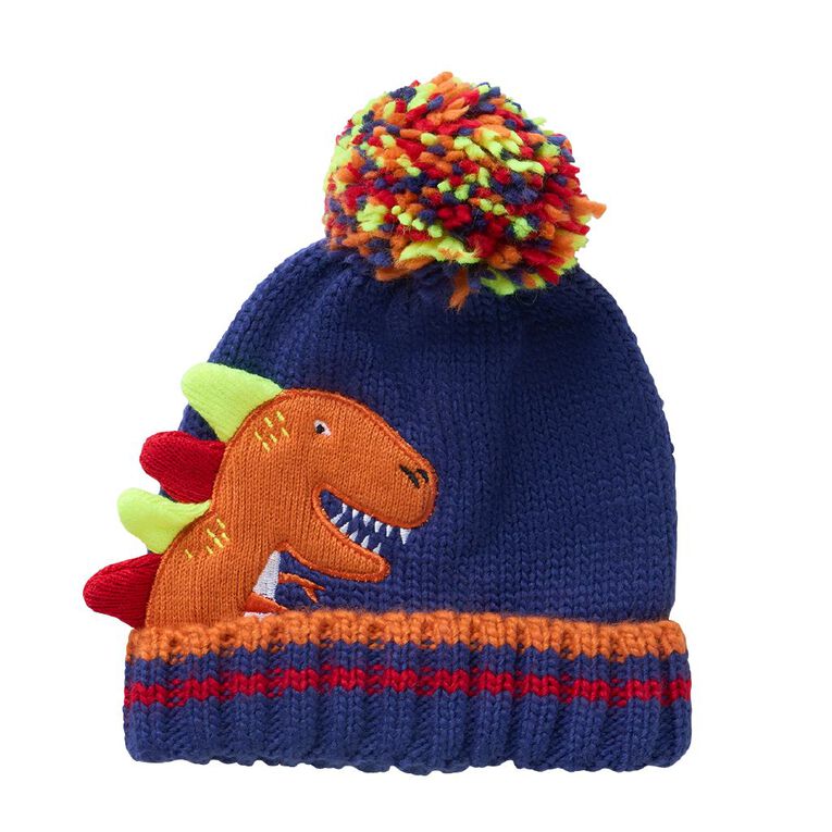 Young Original Dino Beanie, Blue Dark, hi-res