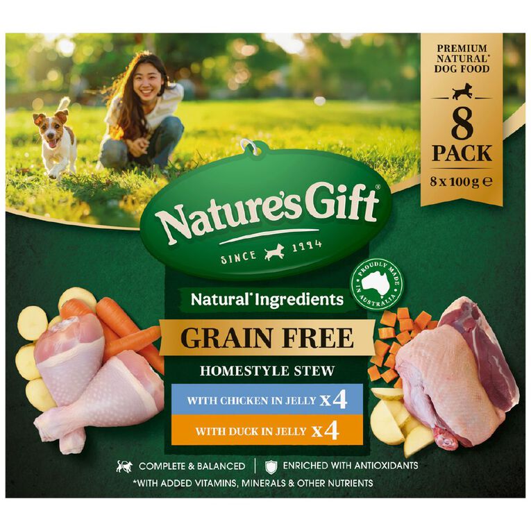 Nature's Gift Jelly Chicken and Duck Wet Dog Food 8 Pack, , hi-res
