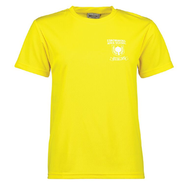 Schooltex Coromandel Area School Kapanga House Tee with Transfer, Yellow Mid, hi-res