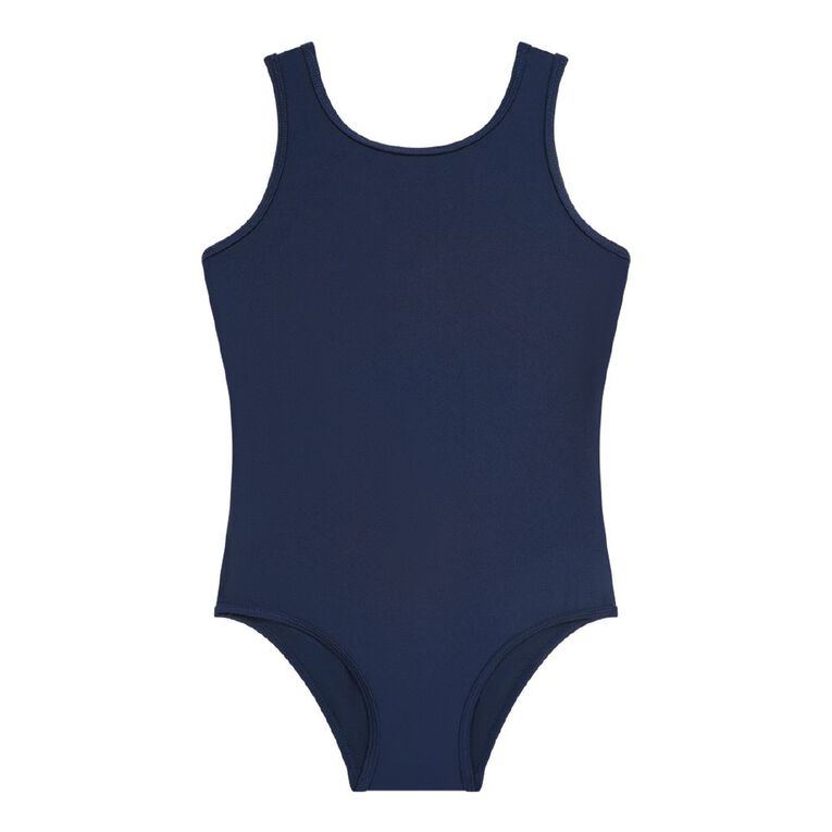Young Original Plain Swimsuit, Blue Dark, hi-res