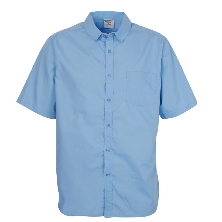 Schooltex Men's Short Sleeve Shirt, Blue Mid, hi-res