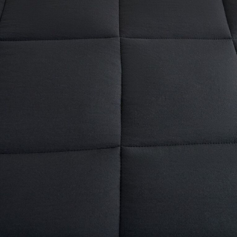 Living & Co Microfibre 2 Piece Comforter Set Black Single, , hi-res
