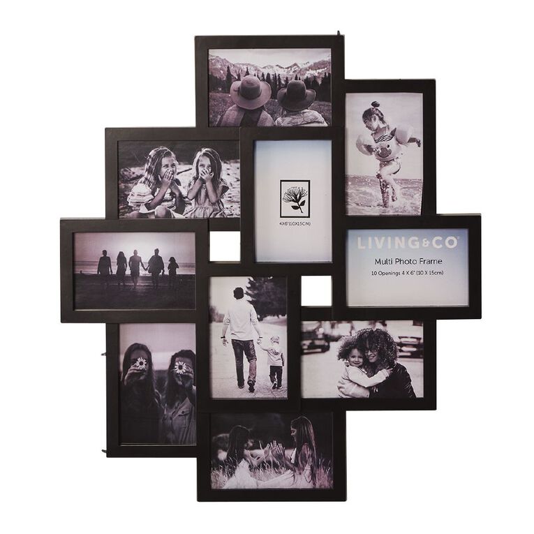 Living & Co Collage Frame 10 Opening Black, , hi-res