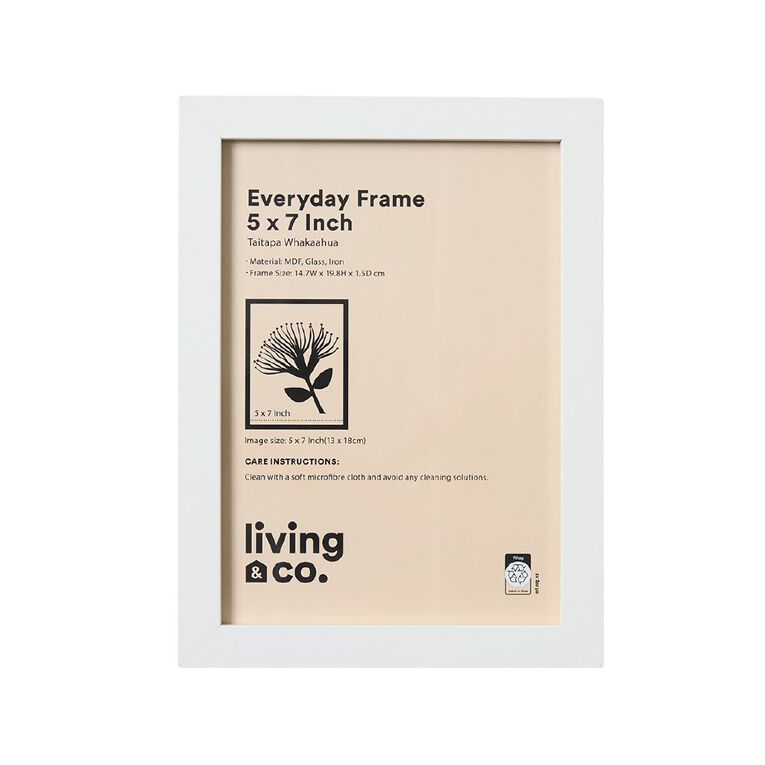 Living & Co Everyday Standard Photo Frame White 5in x 7in, , hi-res