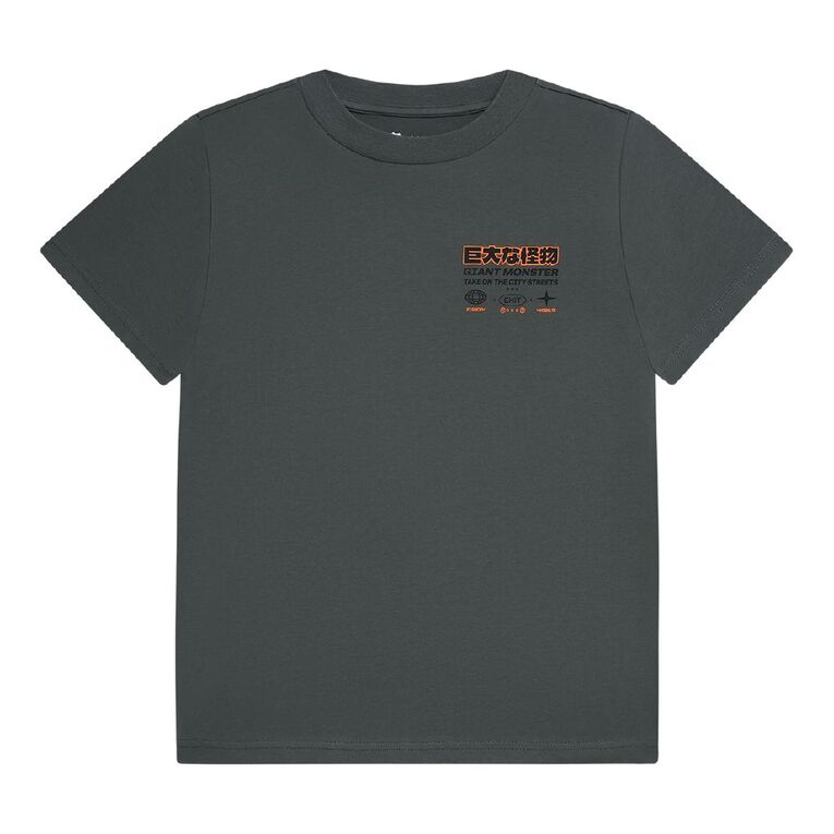 Young Original Short Sleeve Print Tee, Grey Dark, hi-res
