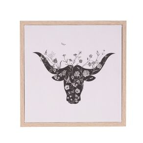 Living & Co Longhorn Framed Canvas 25cm x 25cm