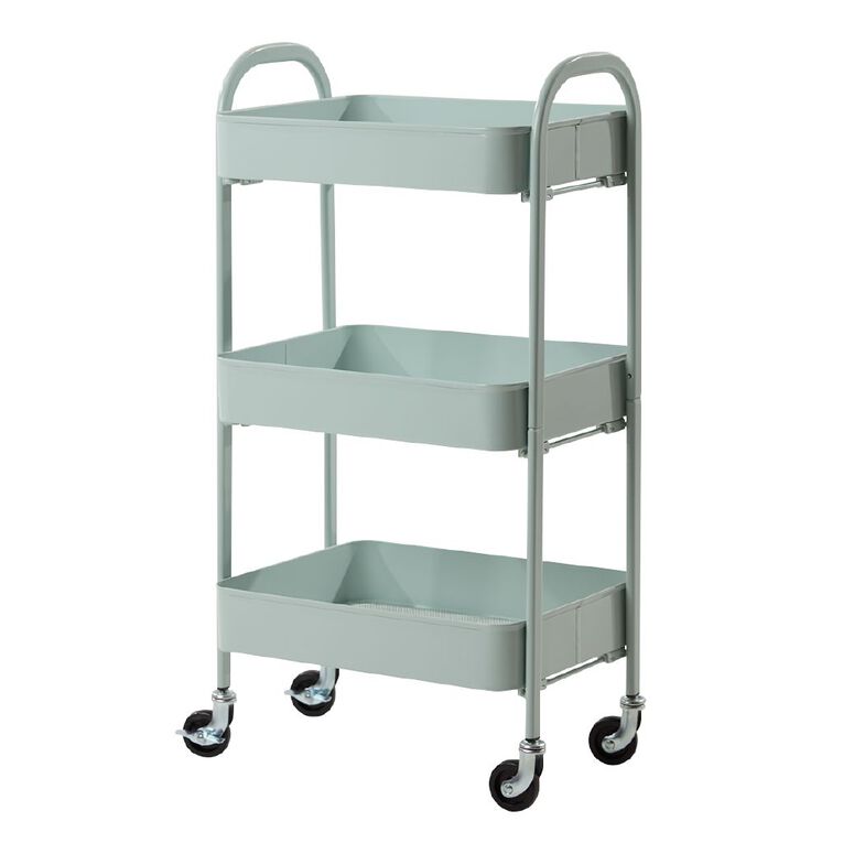 Living & Co Eva 3 Tier Metal Trolley Sage, , hi-res