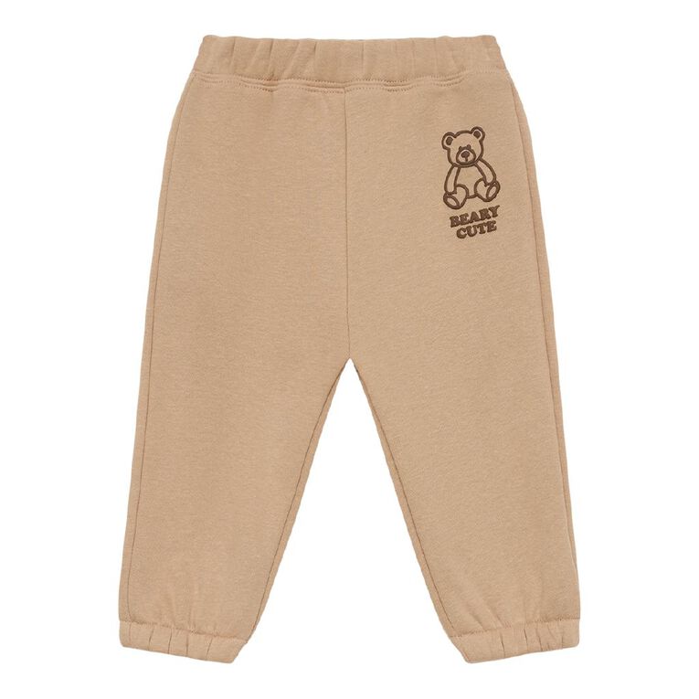 Young Original Babies' Heavy Fleece Trackpants, Brown Mid, hi-res