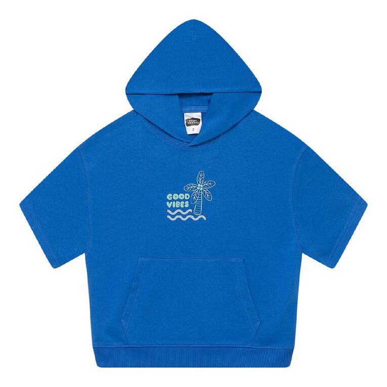 Young Original Pullover Terry Pocket Hoodie, Blue Mid, hi-res