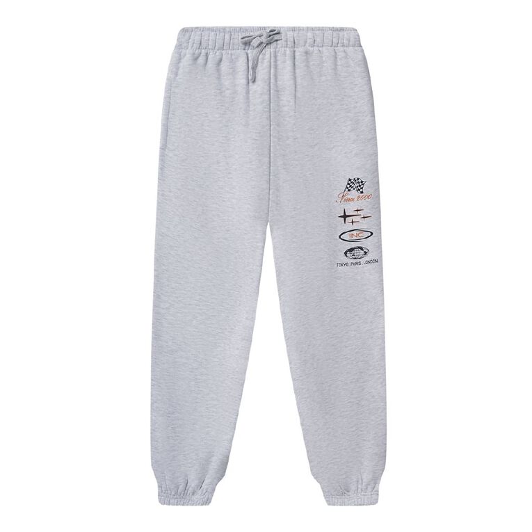 Young Original Print Trackpants, Grey Light, hi-res