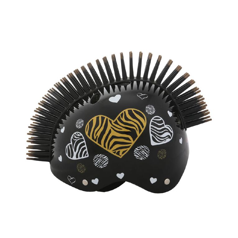 Street Jam Zebra Helmet Heart Mohawk Black Medium, , hi-res