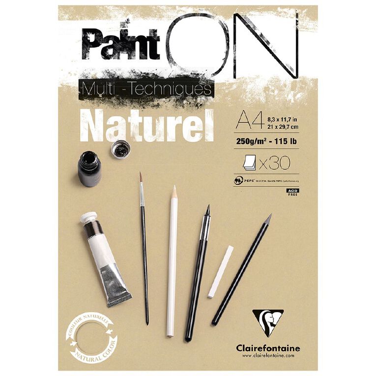 Clairefontaine PaintON Pad Natural A4 30 sheet, , hi-res