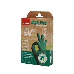 Esko High-Five Biodegradable Disposable Gloves Medium Green