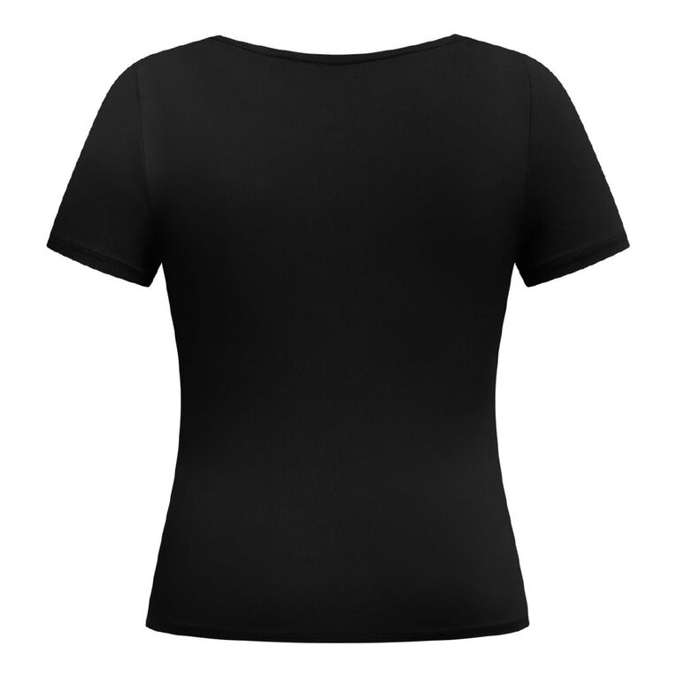 H&H Women's Longline Contour Scoop Nk Top, Black, hi-res