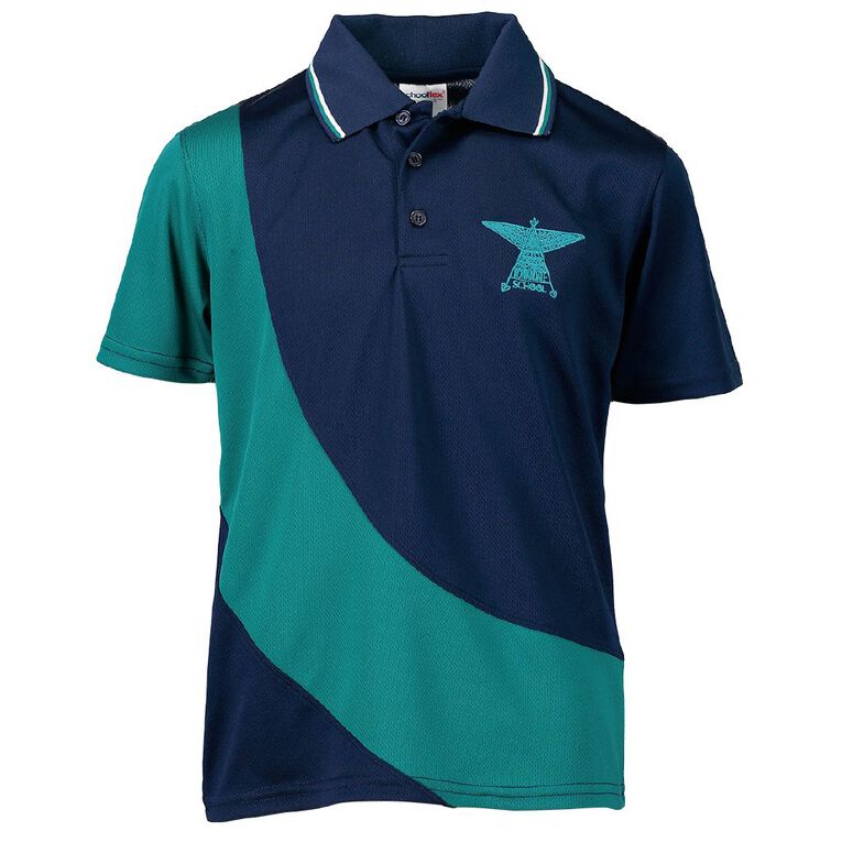 Schooltex Rowandale Short Sleeve Polo with Embroidery, Jade, hi-res