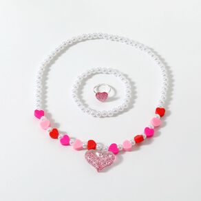 Young Original Kids' Heart Ring Bracelet and Necklace Set