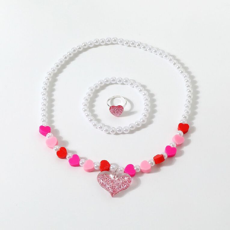Young Original Kids' Heart Ring Bracelet and Necklace Set, , hi-res