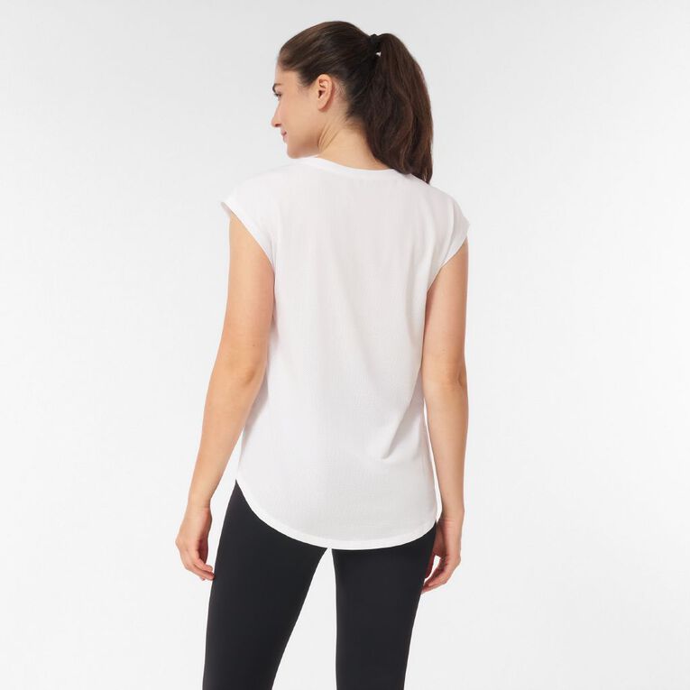 Active Intent Women's Mesh Back Tee, White, hi-res