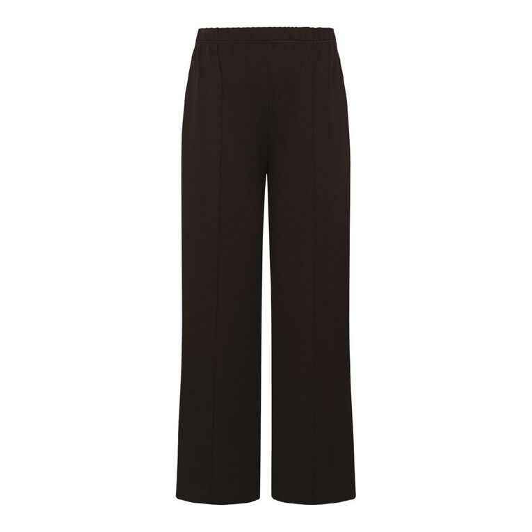H&H Women's Modal Pintuck Wide Leg Pants, Brown Dark, hi-res