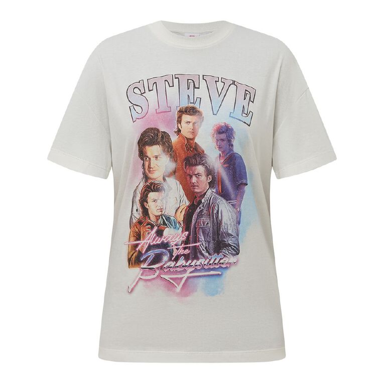 Stranger Things Women's Steve Tee, Cream, hi-res