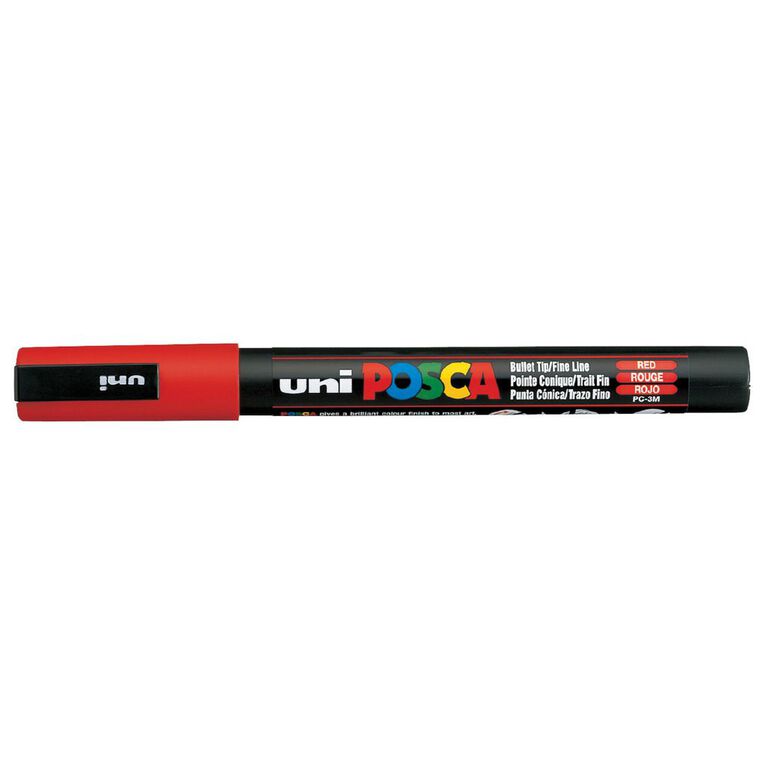 Uni Posca Marker 0.9-1.3mm Fine Red, , hi-res