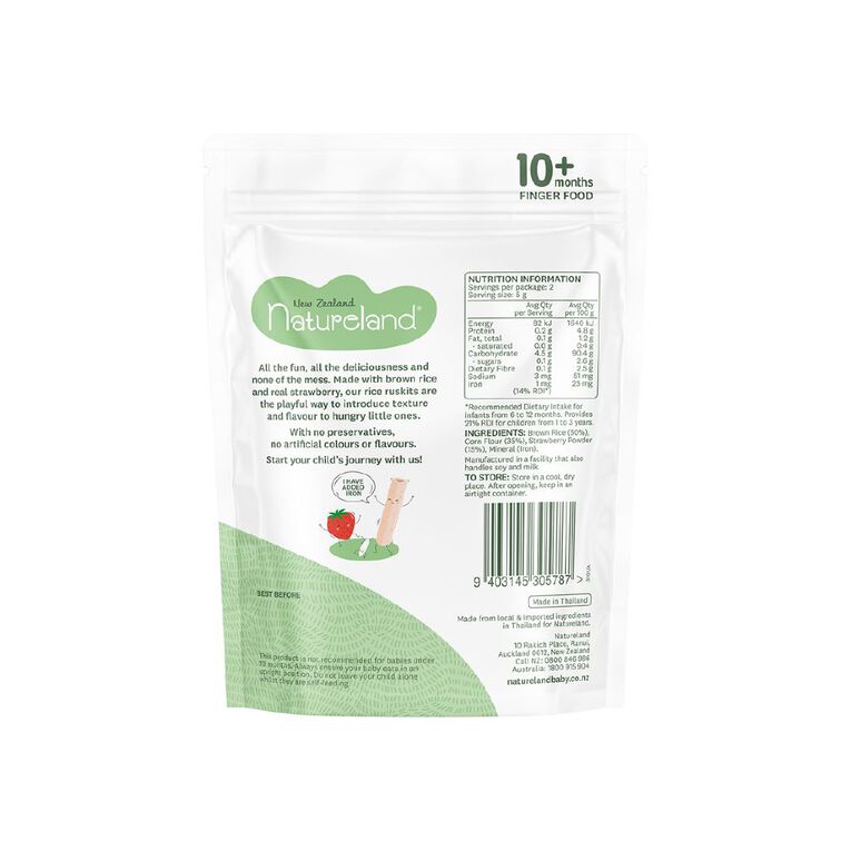 Natureland Strawberry Rice Ruskits 10g, , hi-res