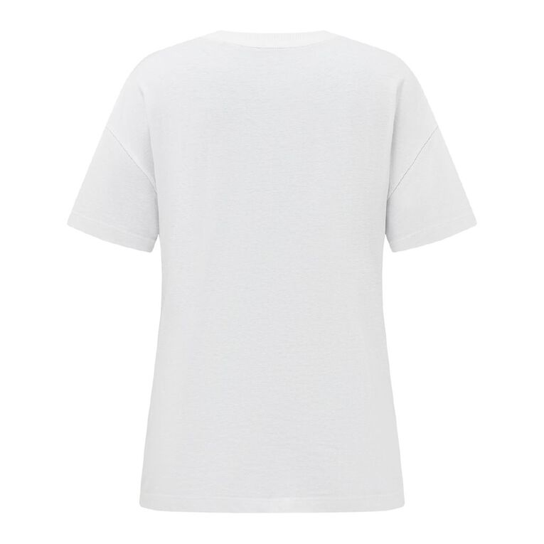 H&H Women's Short Sleeve Boyfriend Graphic Tee, White KAIMOANA, hi-res