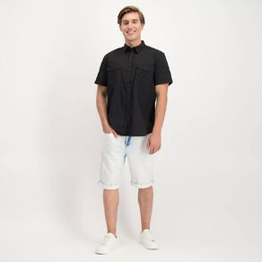 H&H Men's Short Sleeve Plain Dyed Shirt