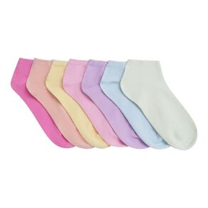 H&H Girls' Plain Liner Socks 7 Pack