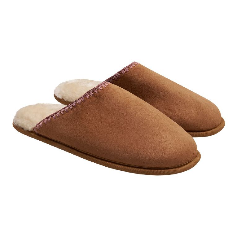 H&H Women's Bindie Scuff Slippers, Brown Light, hi-res