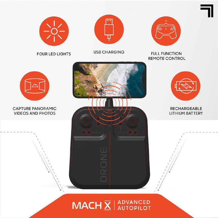 Sharper Image Drone Mach 10inch with Camera Streaming, , hi-res