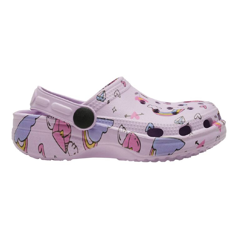Young Original Junior Kids' Printed Frog Clog Shoes, Purple, hi-res