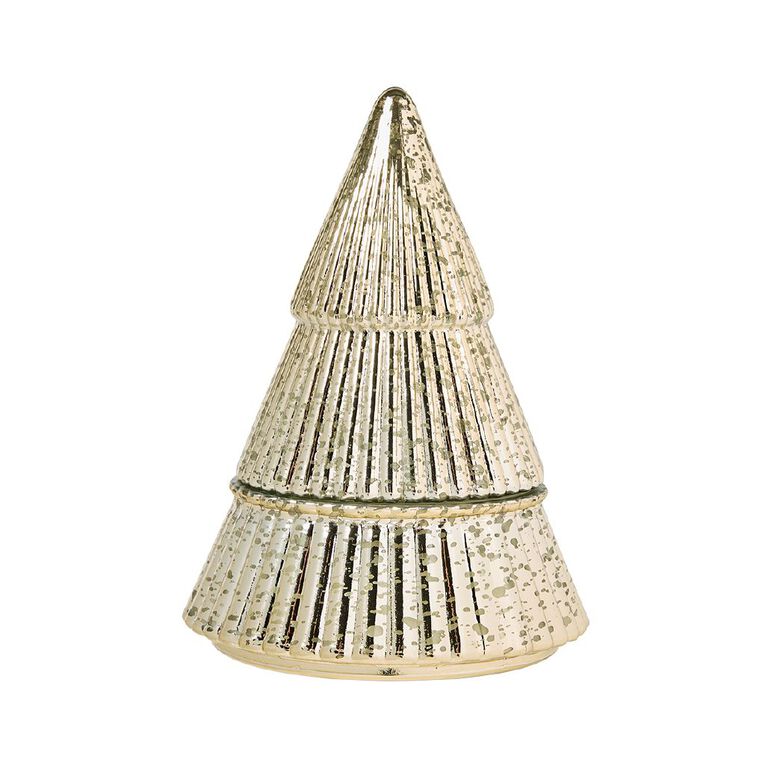 Wonderland Home Christmas Tree Glass Candle 7.8oz Gold, , hi-res