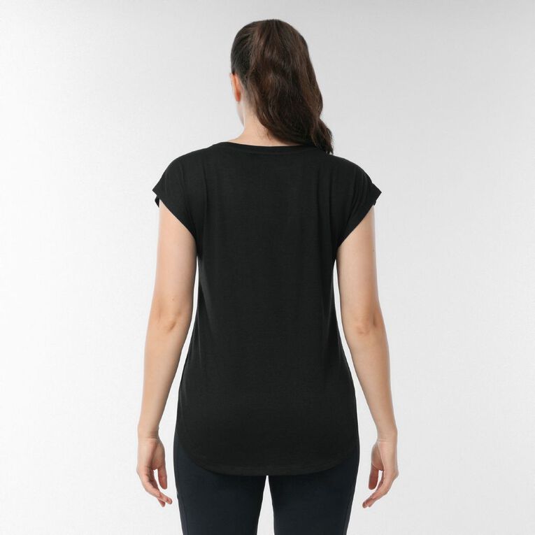 Active Intent Women's Mesh Back Tee, Black, hi-res