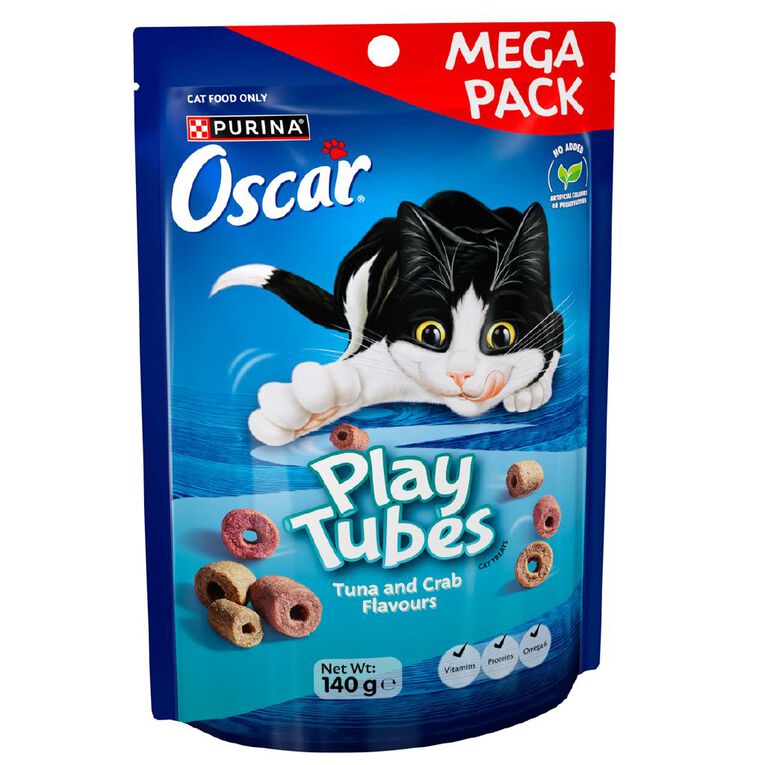 Oscar Playtubes with Tuna & Crab Cat Treats 140g, , hi-res