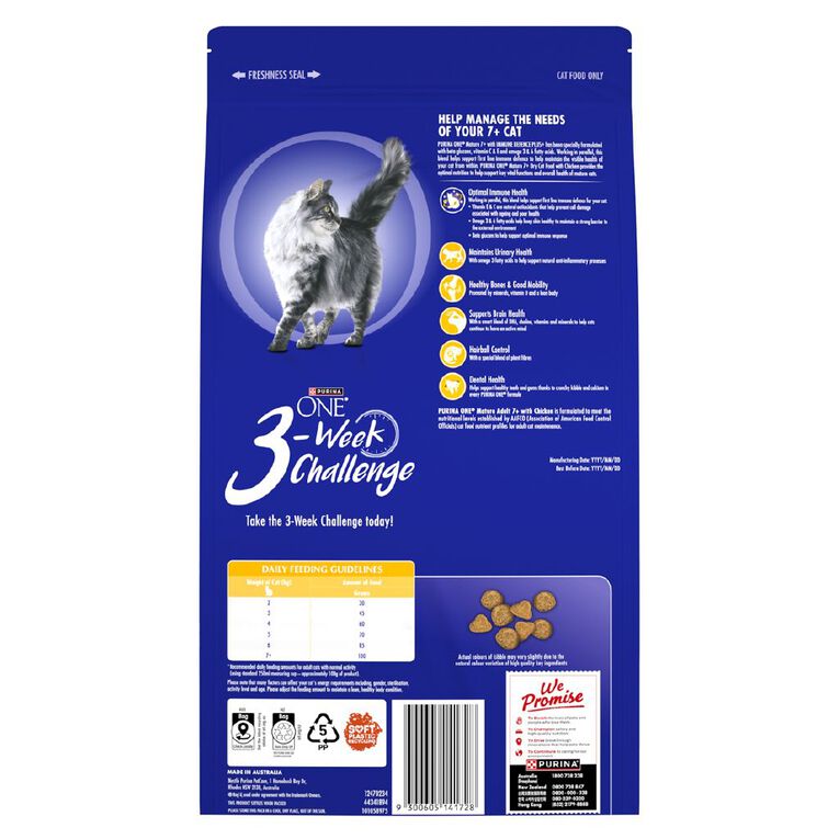 PURINA ONE Mature Adult 7+ Chicken Dry Cat Food 1.4kg, , hi-res