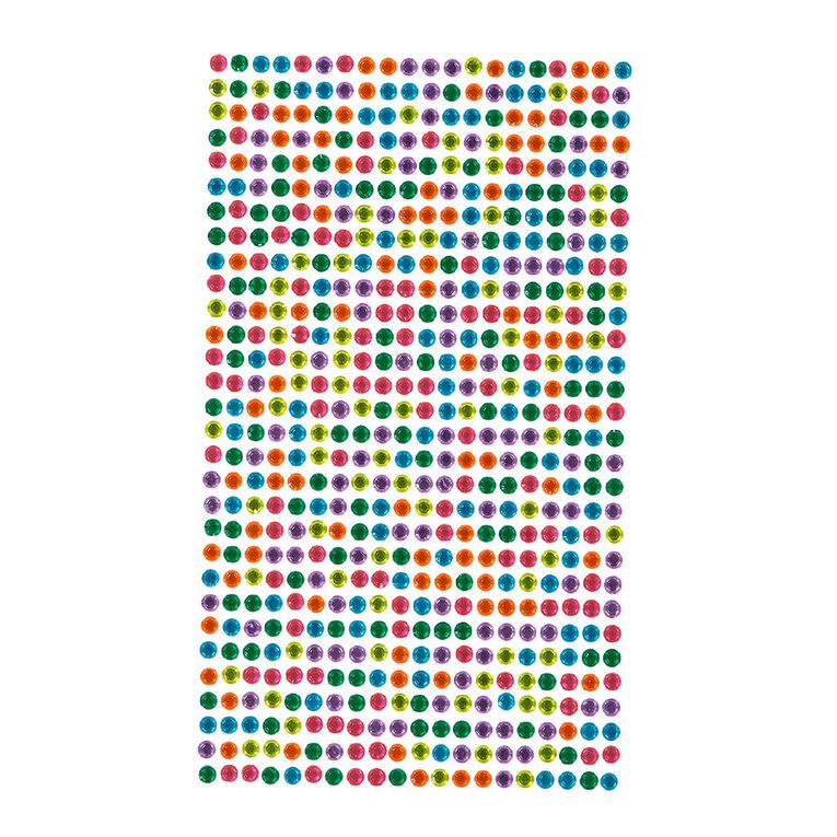 Kookie Adhesive Gem Stickers 600 Piece Assorted, , hi-res