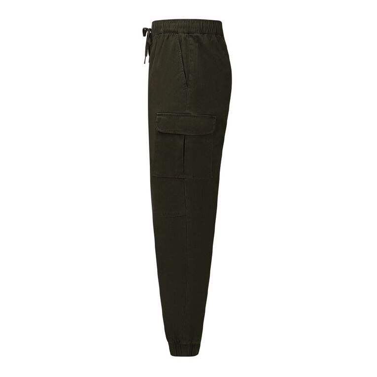 H&H Men's Elastic Waist Cargo Joggers, Green Dark, hi-res
