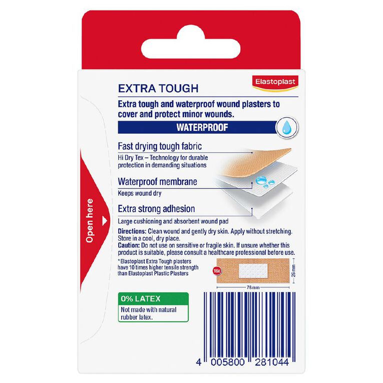 Elastoplast Heavy Fabric Waterproof Strips 16 Pack, , hi-res