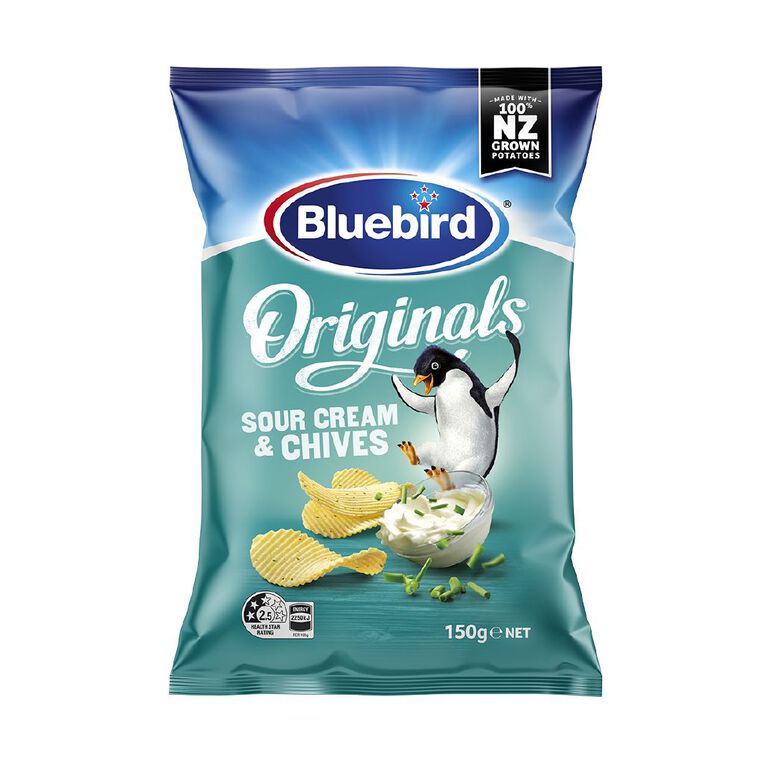 Bluebird Original Cut Sour Cream and Chives 150g, , hi-res