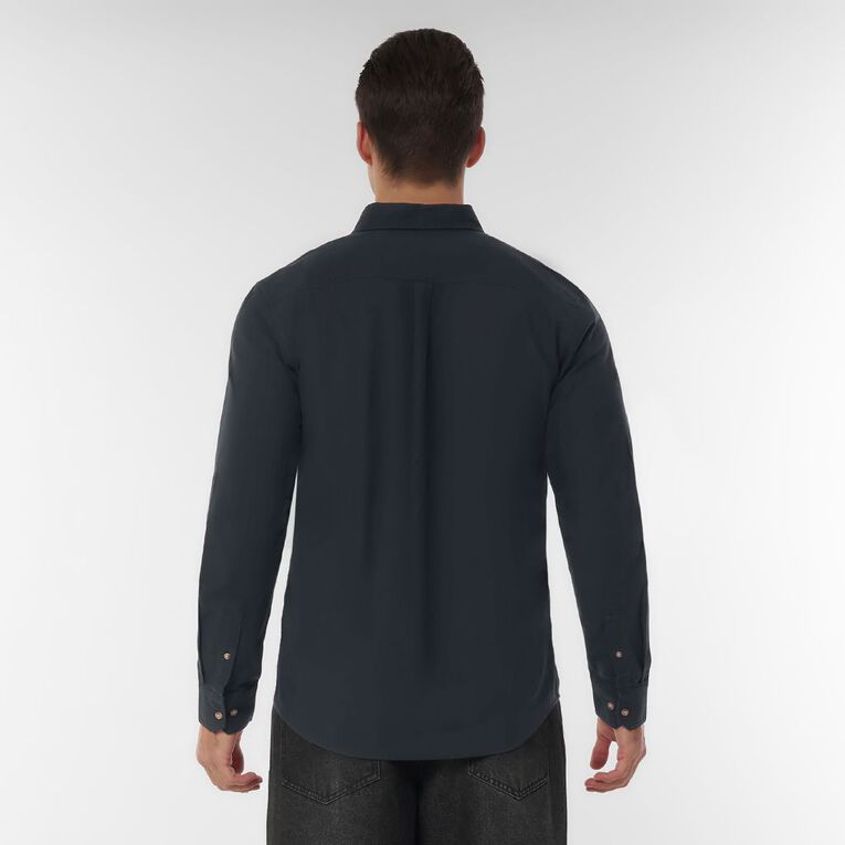 H&H Men's Long Sleeve Oxford Shirt, Black, hi-res