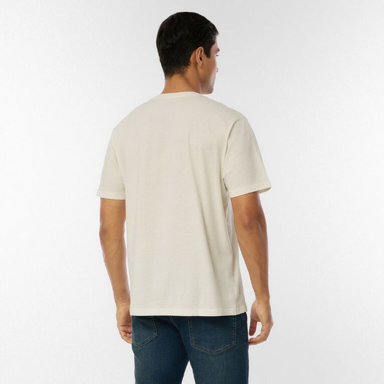 H&H Men's Regular Fit Crew Neck Tee, Cream, hi-res