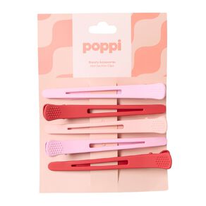 Poppi Sectioning Hair Clips Pink 6 Pack