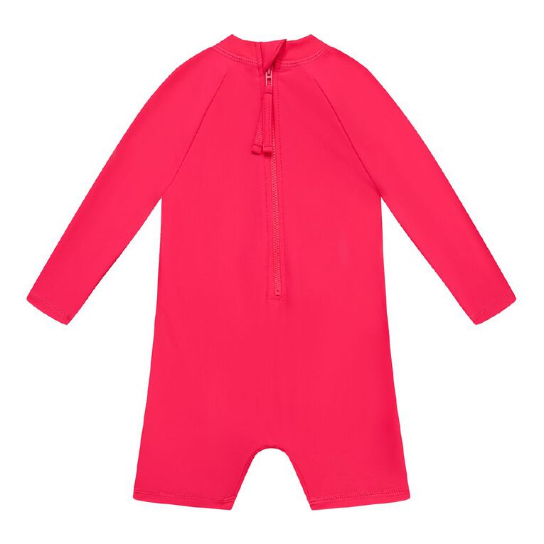 Young Original Toddler Long Sleeve Plain Rash Suit, Pink Mid PINK, hi-res